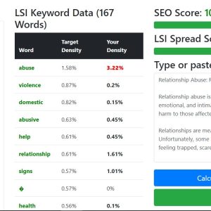 LSI SEO KEYWORDS WITH PERCENTAGE Keyword DENSITY